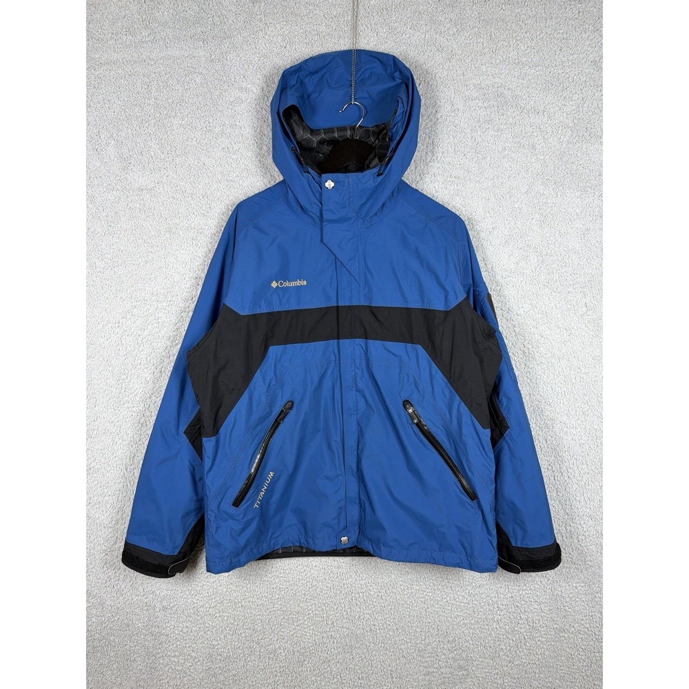 Columbia Titanium Jacket Men L Blue Winter Snow Waterproof Removable Liner 3in1